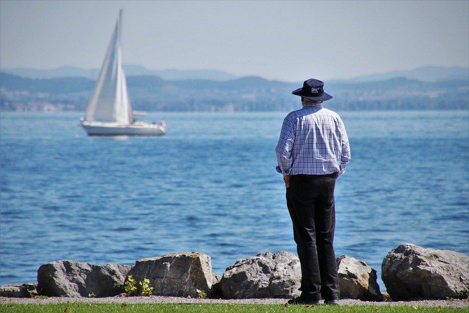 Senior, The Sail, Lake, Sailboat, Elderly People